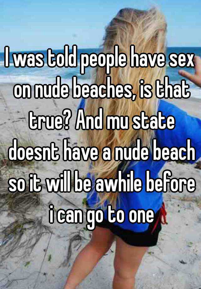 Sex On Nude Beaches